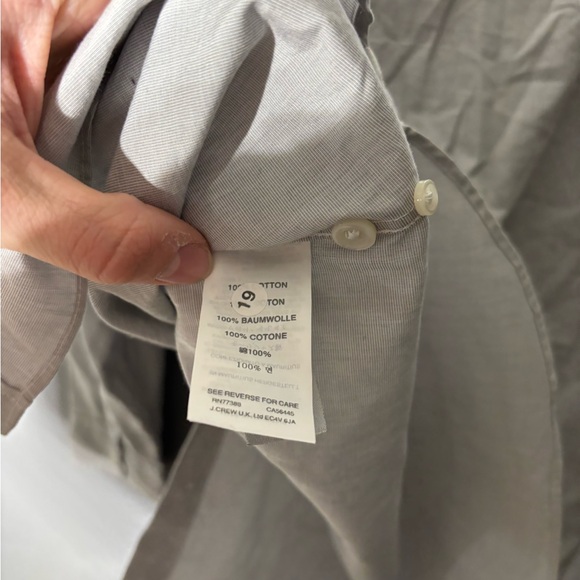J.Crew Grey Button Up Slim Shirt Mens Size Large - Picture 5 of 5